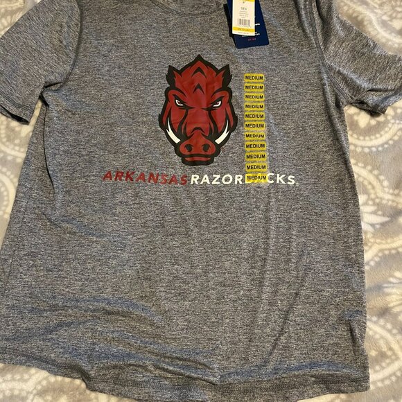 Two Arkansas Razorbacks shirts (M & L) both NWT, excellent condition - Picture 2 of 7